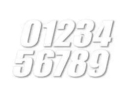 Numeros course blancs 115x70mm