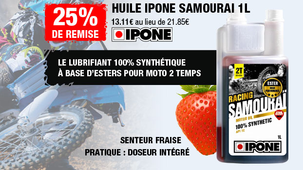 25% de remise sur Huile Ipone Samourai senteur fraise 1L