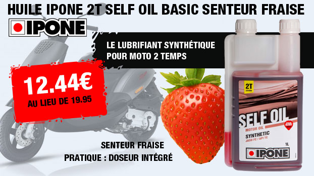 Huile Ipone 2T Self Oil Basic senteur fraise à 12.44