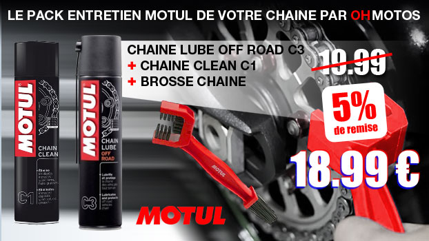 Pack Chaine Lube Motul Off Road C3 + Chaine Clean C1 + Brosse à           18.99