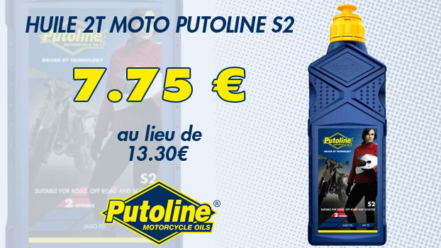 Huile 2T moto route PUTOLINE S2 7.75 €au lieu de 13.30