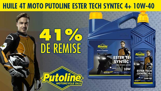 41% de remise sur Huile 4 temps moto route PUTOLINE Ester Tech Syntec 4+ 10W-40