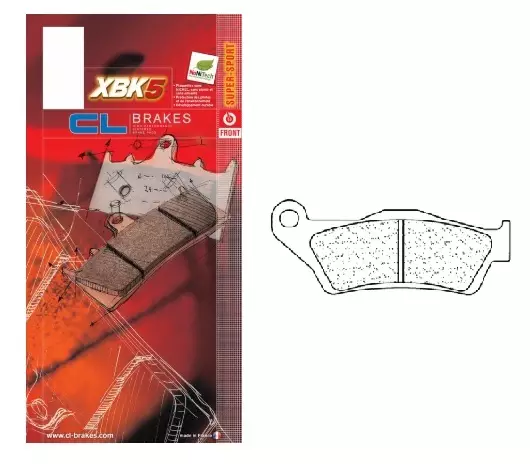 Plaquettes frein avant CL Brakes XBK5 moto trail Yamaha XTZ 660 Tenere