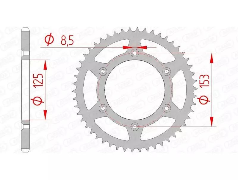 Couronne trail AFAM acier standard 520 pas 52 dents HONDA CRF 230 L (MD37)
