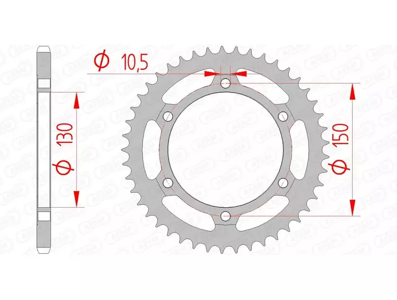 Couronne trail AFAM acier standard 520 pas 47 dents HONDA NX 500 DOMINATOR (PD09)