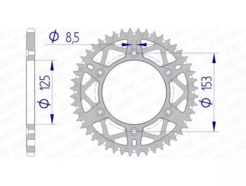 Couronne trail AFAM alu anti-boue 520 pas 47 dents HONDA CRF 230 L (MD37)