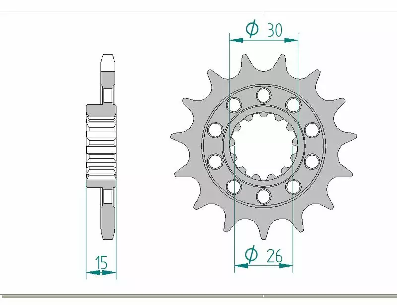 Pignon trail AFAM acier standard 525 pas 15 dents BMW S 1000 XR ABS (0D03)