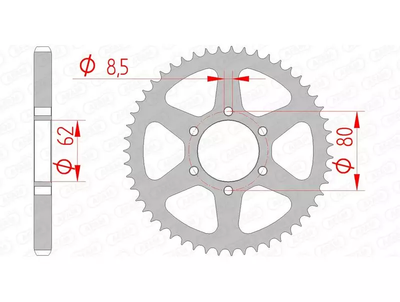 Couronne trail AFAM acier standard 428 pas 51 dents YAMAHA XT 350