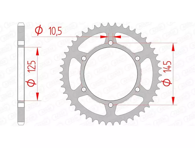 Couronne trail AFAM acier standard 520 pas 46 dents YAMAHA XT 660 Z TENERE ABS (DM02)