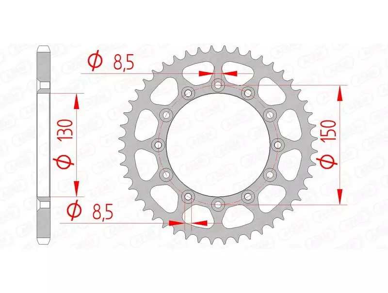 Couronne trail AFAM acier standard 520 pas 39 dents HONDA XL 500 R (PD02)