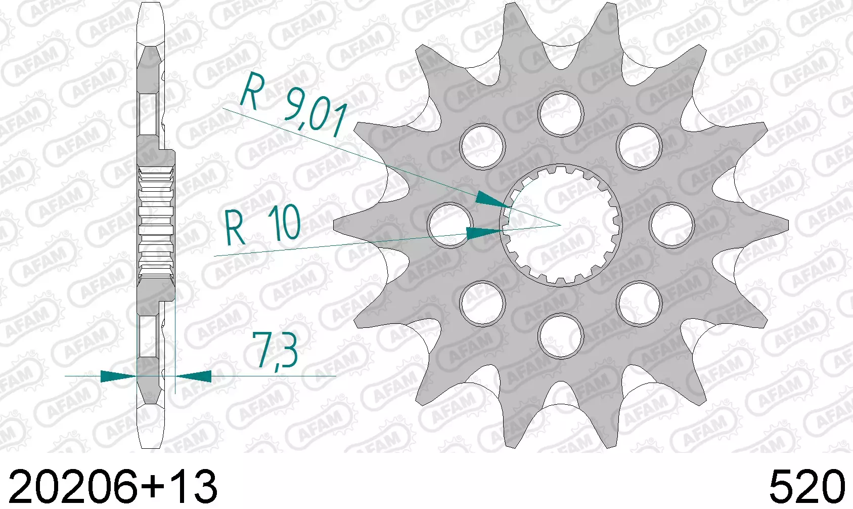 Pignon AFAM anti-boue 13 dents Honda 125 CR