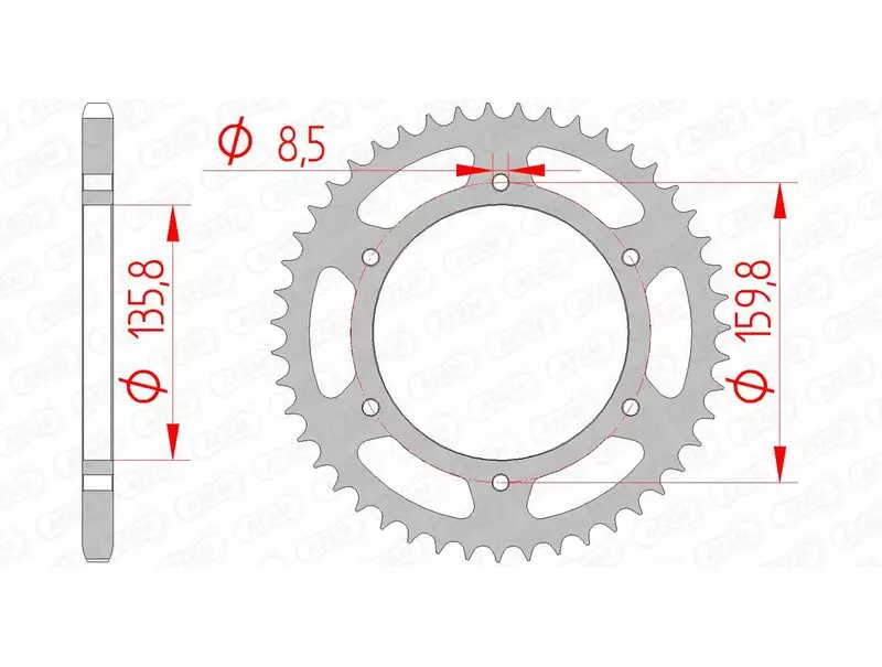 Couronne trail AFAM acier standard 520 pas 47 dents BMW F 650 FUNDURO (0161)