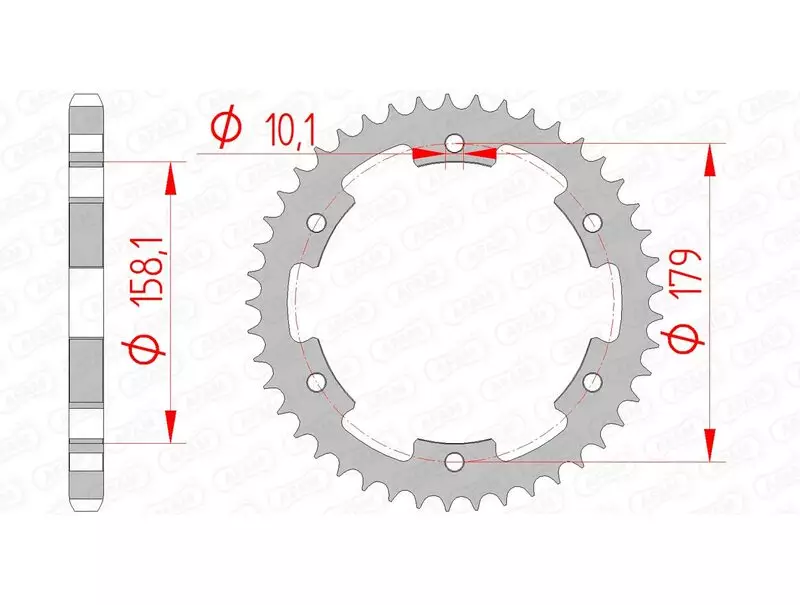 Couronne trail AFAM acier standard 525 pas 45 dents APRILIA ETV 1000 CAPONORD ABS