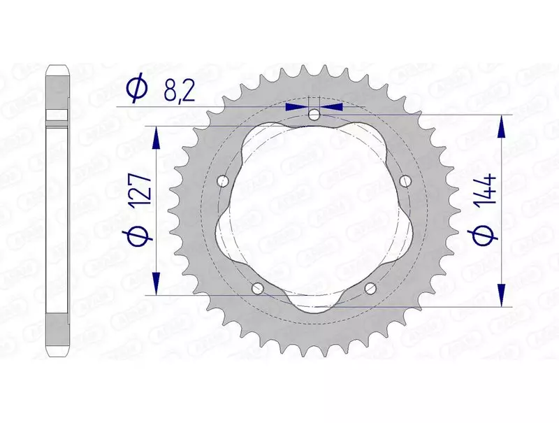 Couronne trail AFAM alu standard 525 pas 37 dents DUCATI 1000 MULTISTRADA S