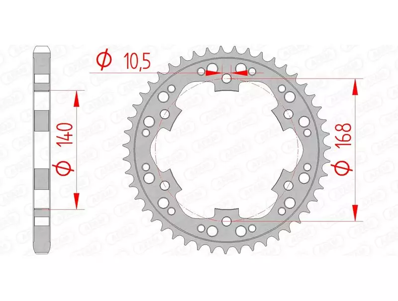 Couronne trail AFAM acier standard 525 pas 41 dents BMW F 800 GS ADVENTURE ABS (0B05)