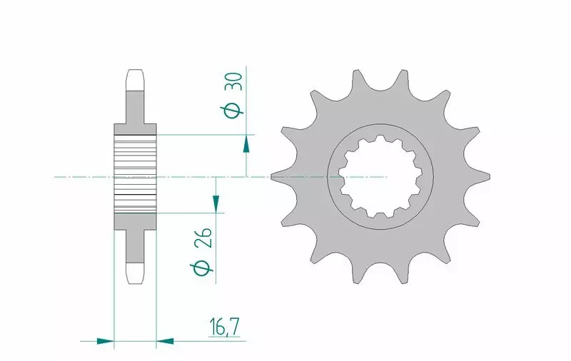 Pignon trail AFAM acier standard 525 pas 14 dents HONDA XL 1000 V VARADERO (SD03)