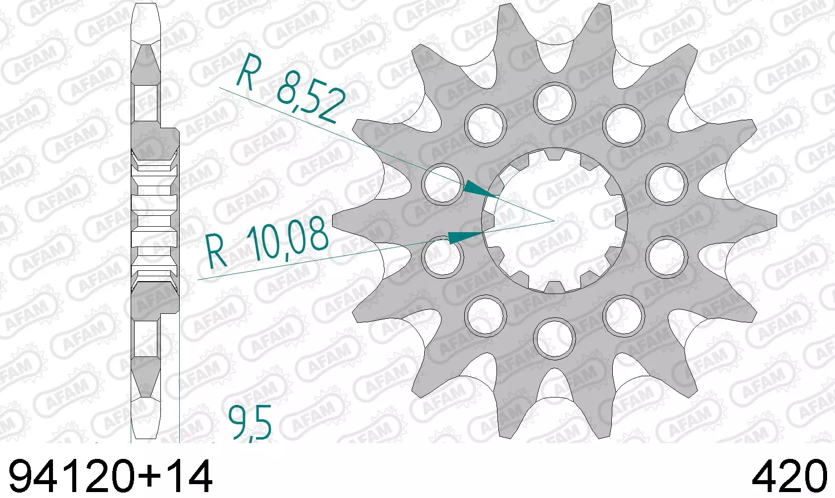 Pignon AFAM anti-boue 14 dents Husqvarna 65 TC