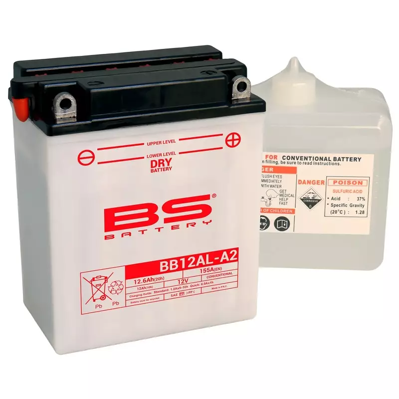 Batterie moto trail BS BATTERY Haute-performance avec pack acide BMW F 650 GS ABS (0172)