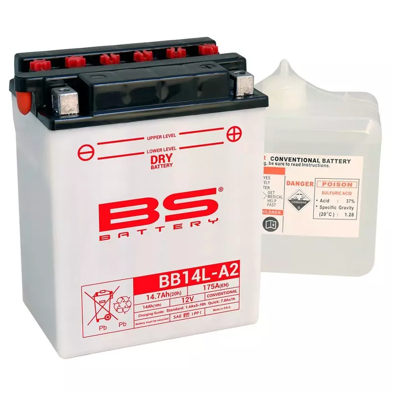 Batterie moto trail BS BATTERY Haute-performance avec pack acide KAWASAKI KL 650 TENGAI (KL650B)