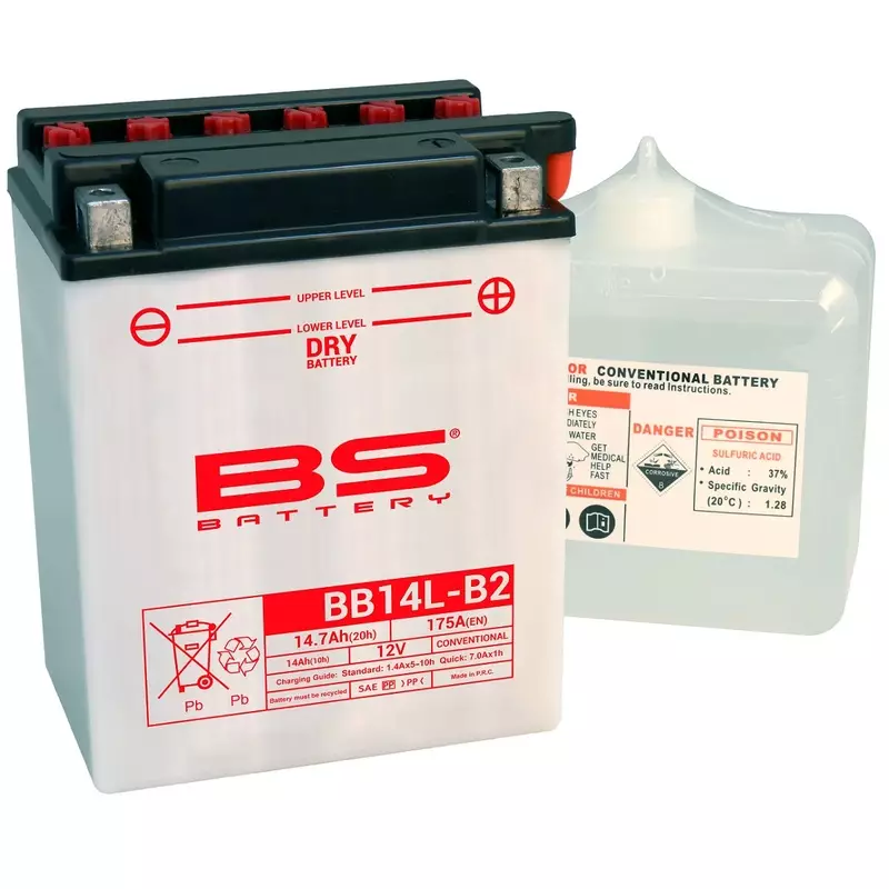 Batterie moto trail BS BATTERY Haute-performance avec pack acide SUZUKI DR 750 S