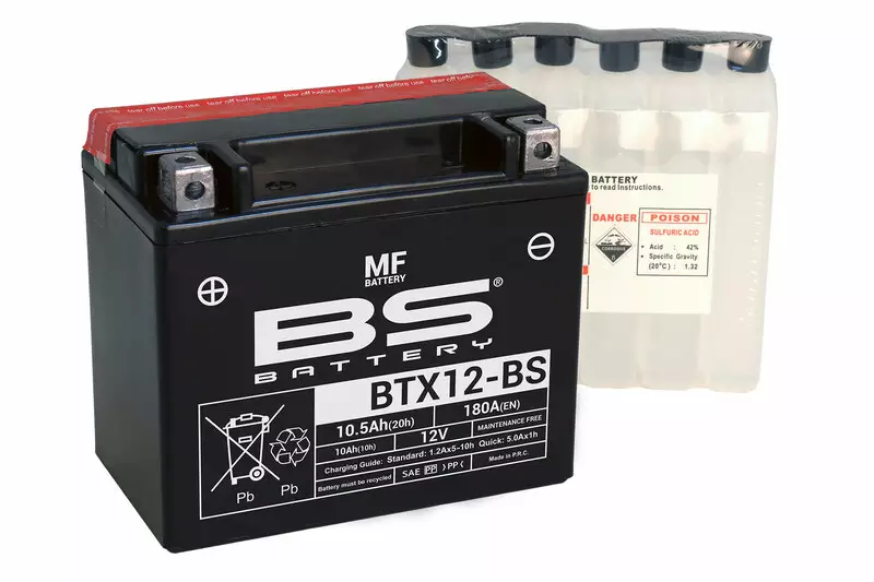 Batterie moto trail BS BATTERY sans entretien avec pack acide APRILIA PEGASO 660 FACTORY