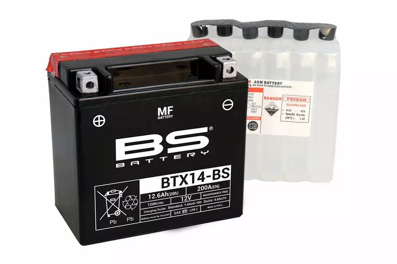 Batterie moto trail BS BATTERY sans entretien avec pack acide BMW F 800 GS ABS (0B07)