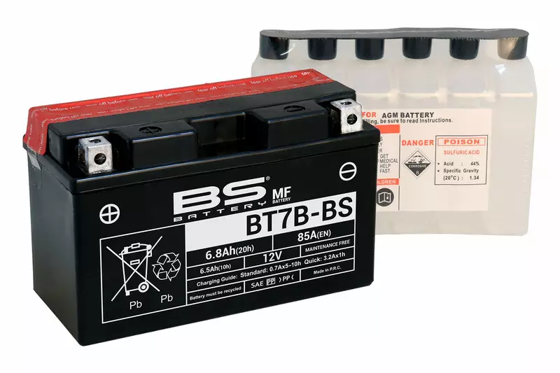 Batterie moto trail BS BATTERY sans entretien avec pack acide RIEJU AVENTURA 125