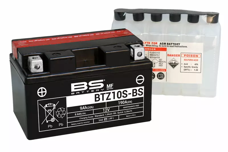 Batterie moto trail BS BATTERY sans entretien avec pack acide YAMAHA TRACER 9 GT