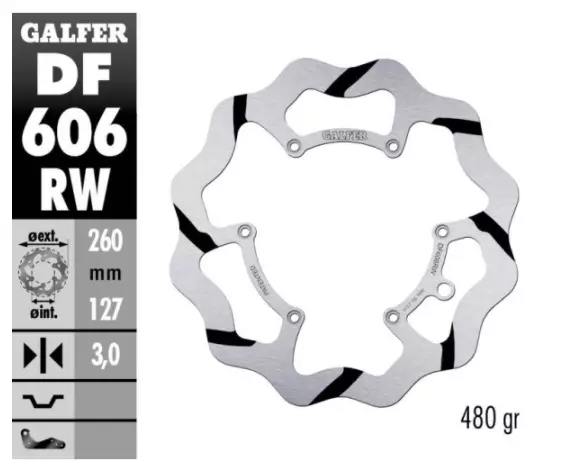 Disque frein avant GALFER fixe rainure KTM 450 SX-F