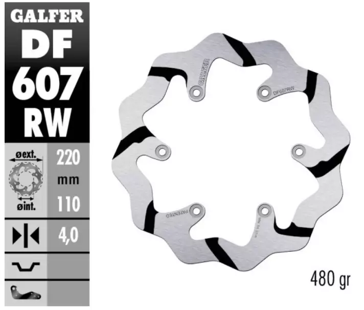Disque frein arriere GALFER rainure KTM 250 SX-F