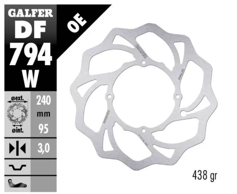 Disque frein avant GALFER fixe KTM 85 SX