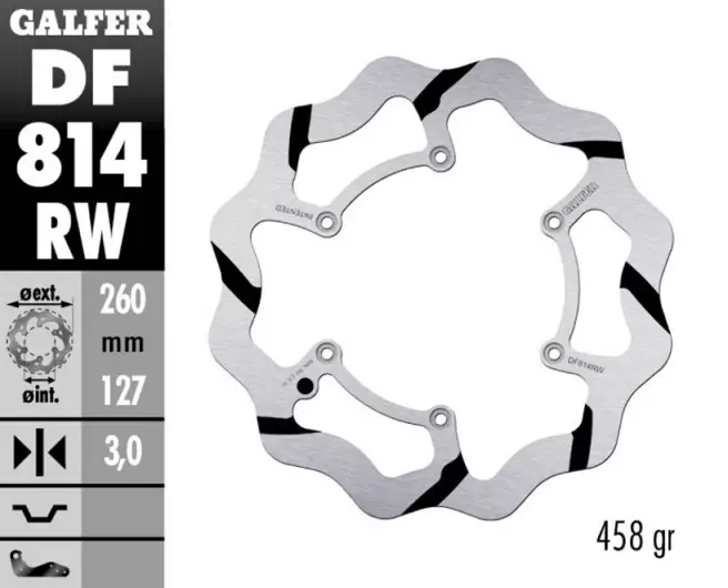 Disque frein avant GALFER fixe rainure Beta 350 RR