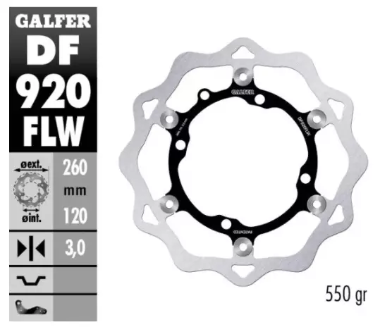 Disque frein avant GALFER flottant Sherco 250 SE-F