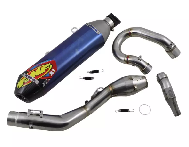 Ligne FMF Factory Megabomb 4.1 RCT Inox/Titane bleu carbone Husqvarna 350 FE