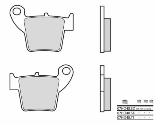 Plaquettes frein arriere Brembo SX Honda 250 CR-F