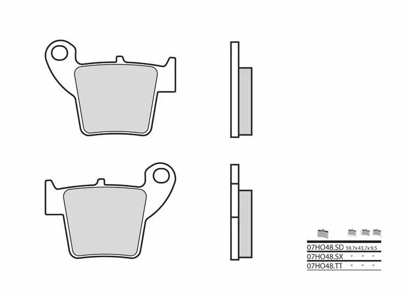 Plaquettes frein arriere Brembo SD Honda 250 CR-F