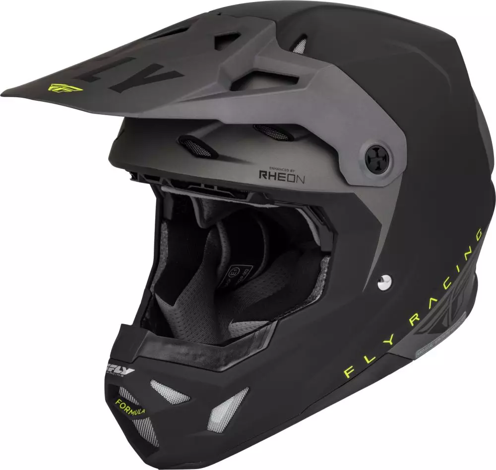 Casque FLY formula CP Slant Noir Gris Jaune Fluo