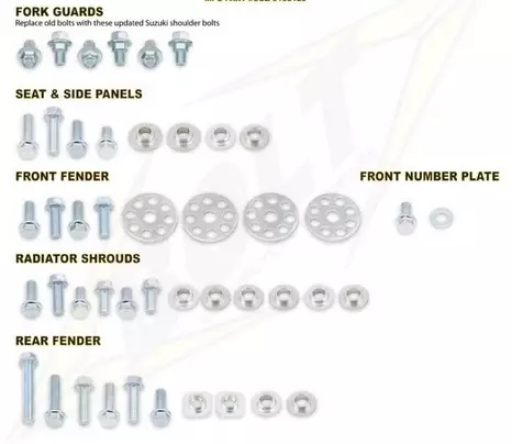 Kit visserie plastique complet Suzuki 125 RM