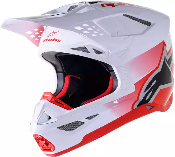 Casque Cross Alpinestars Supertech M10 Unit rouge blanc