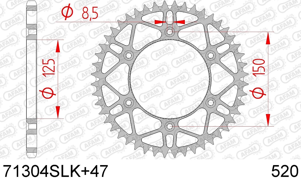 Couronne AFAM Acier SLK 47 dents KTM 200 EXC