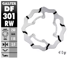 Disque frein avant GALFER fixe rainure Suzuki 250 RM