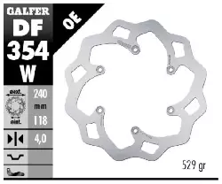 Disque frein arriere GALFER fixe Suzuki 125 RM