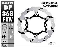 Disque frein avant GALFER flottant rainure Suzuki 450 RM-Z