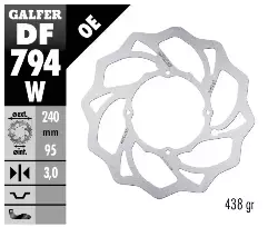Disque frein avant GALFER fixe Gas Gas 85 MC