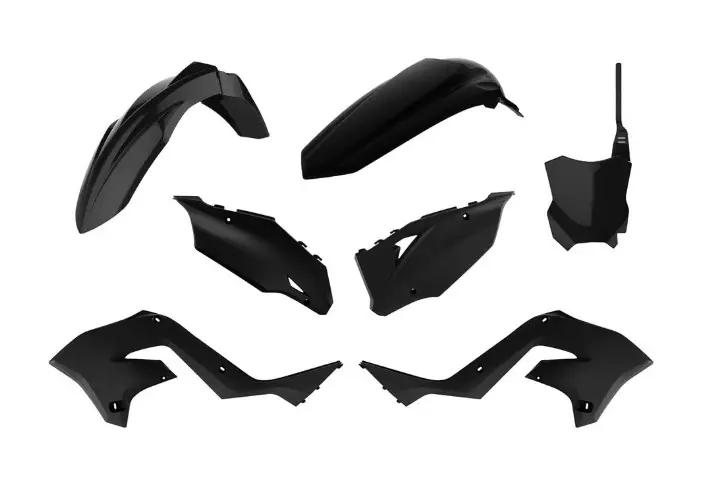 Kit plastique Polisport Kawasaki restyle KX 125/250 noir Kawasaki 125 KX