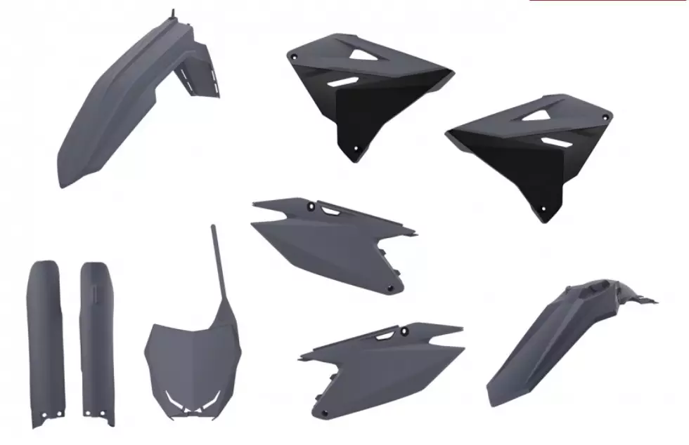 Kit plastique Polisport Suzuki restyle RM 125/250 gris Suzuki 125 RM