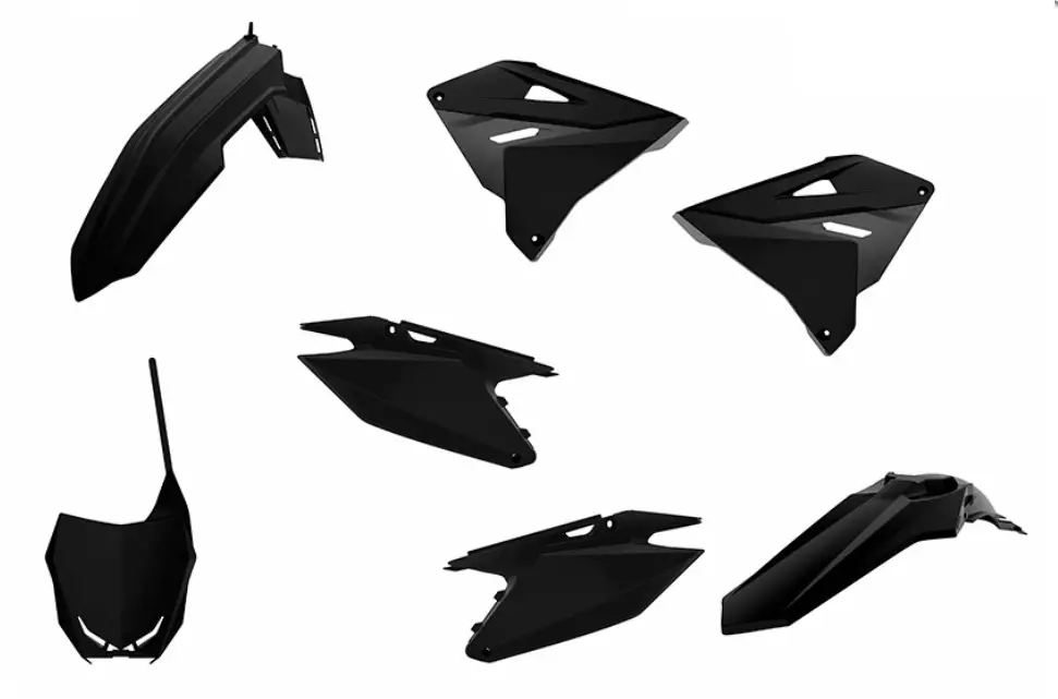 Kit plastique Polisport Suzuki restyle RM 125/250 noir Suzuki 250 RM