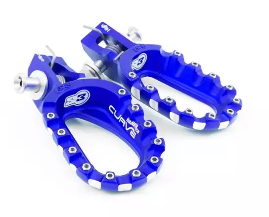 Repose pieds S3 Hard Rock Curve bas bleu Husqvarna 250 TC
