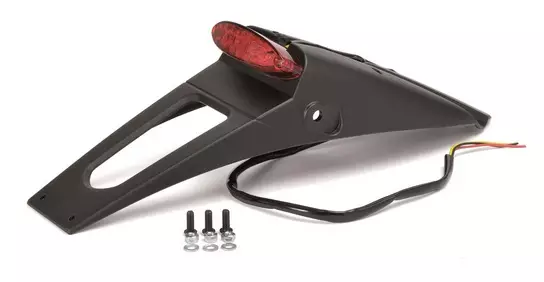 Support Plaque Moto Arrière Avec Feu LED – Pour Enduro, Motocross – Étanche, Universel – Feu Stop Rouge Intégré